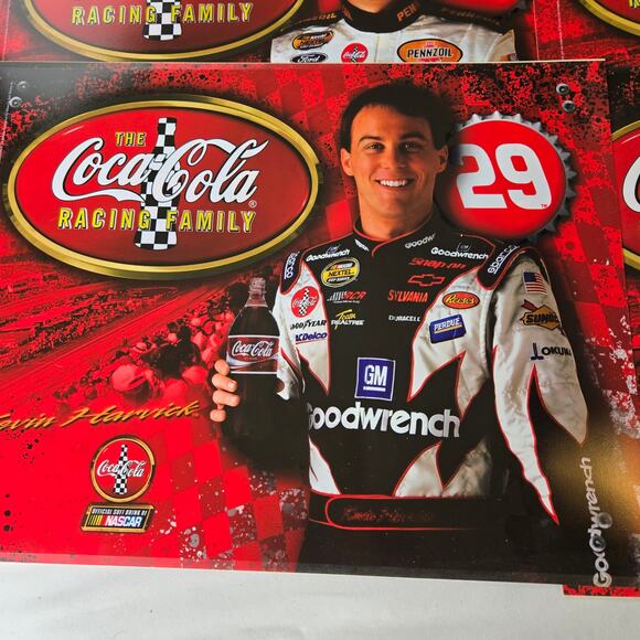 Coca Cola Nascar Racing Vintage 80s EUC placemat set 8 racecar drivers Party - Picture 4 of 13